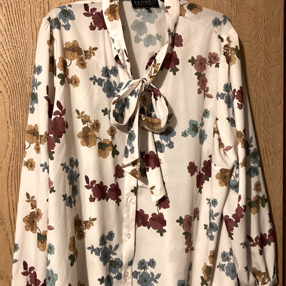 Eloquii Tie-Neck Blouse